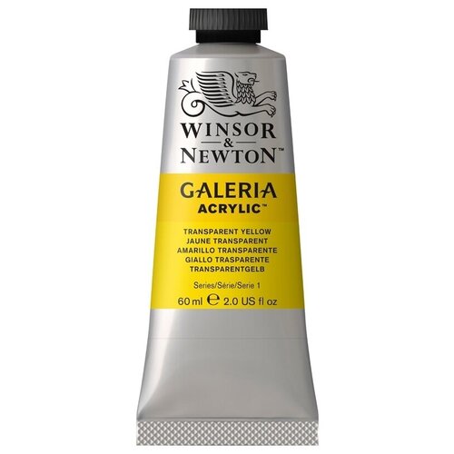 Краска акриловая художественная Winsor&Newton Galeria, 60 мл, туба, прозрачно-желтый (2120653)