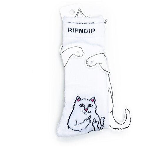 фото Носки с котом ripndip socks - lord nermal - white