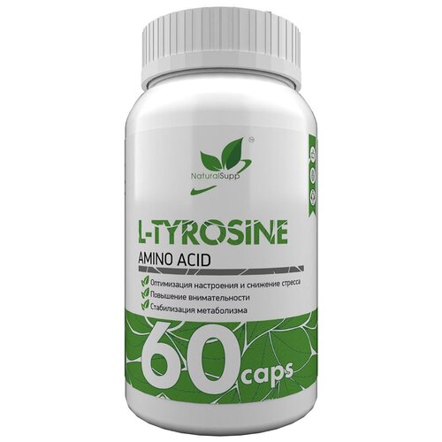 фото L-tyrosine 500 мгр/тирозин 60 капс. naturalsupp