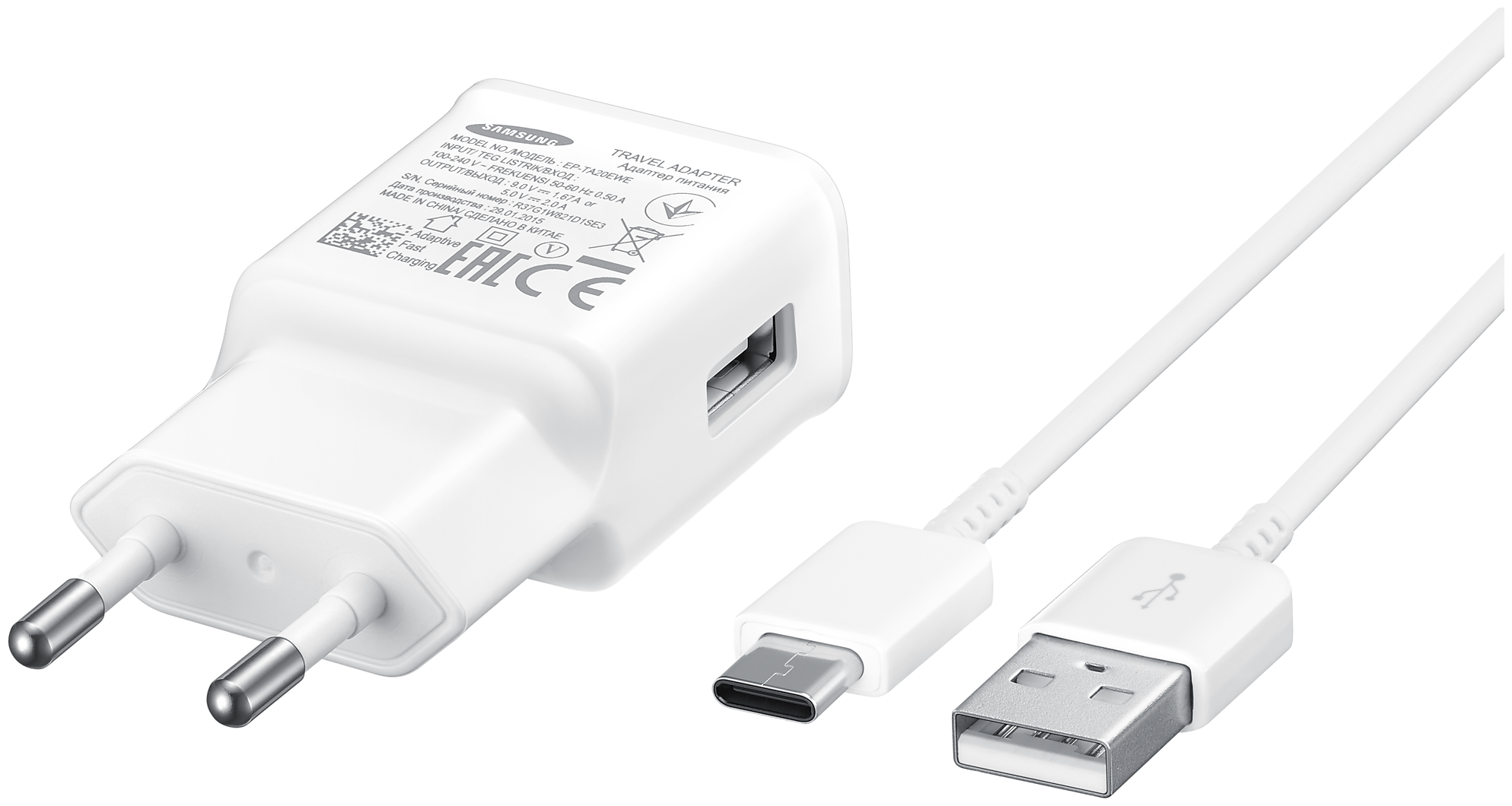 Зарядное устройство Samsung USB Type-C White EP-TA20EWECGRU