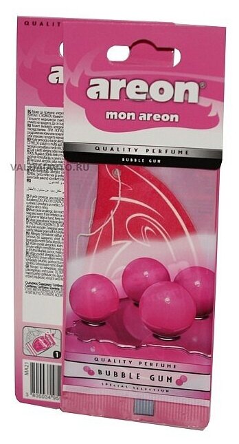 Ароматизатор AREON елочка подвесной MON AREON "BUBBLE GUM"