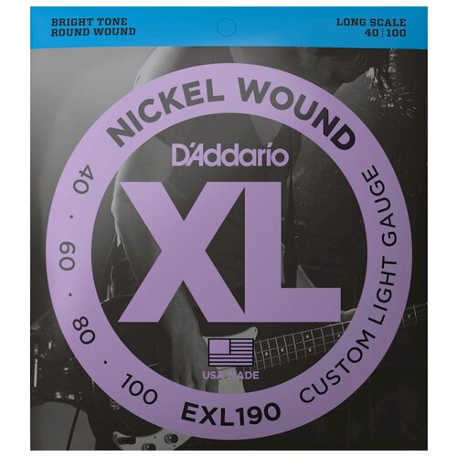 Набор струн D'Addario EXL190, 1 уп. струны для бас гитары d addario exl190