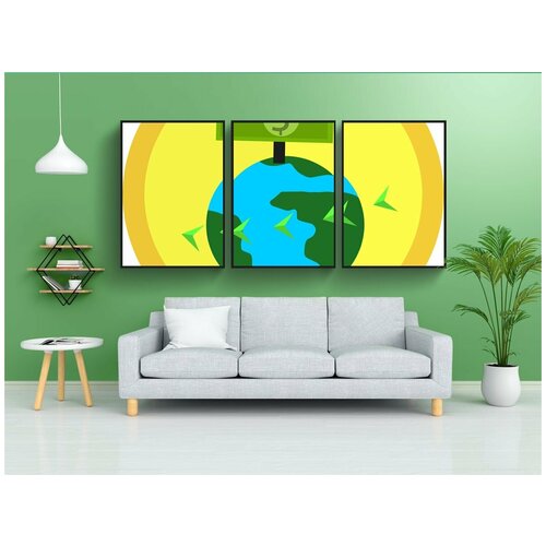 фото Набор модулных постеров для интерьера "деньги, перевод денег, мир" 60x90 см. в тубусе, без рамки lotsprints