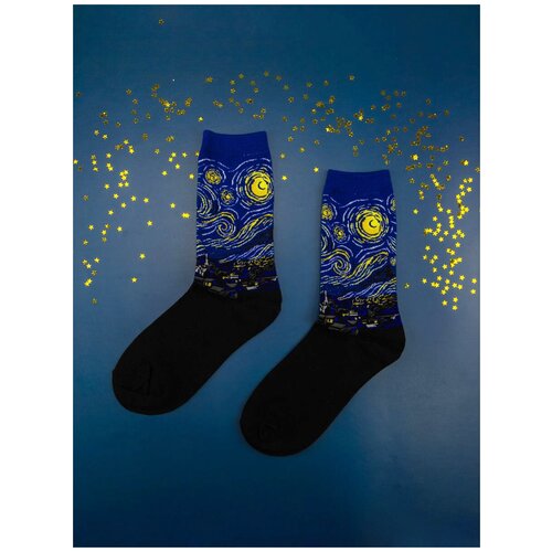 Носки 2beMan, размер 39-44, синий, желтый, черный носки размер 39 44 черный желтый