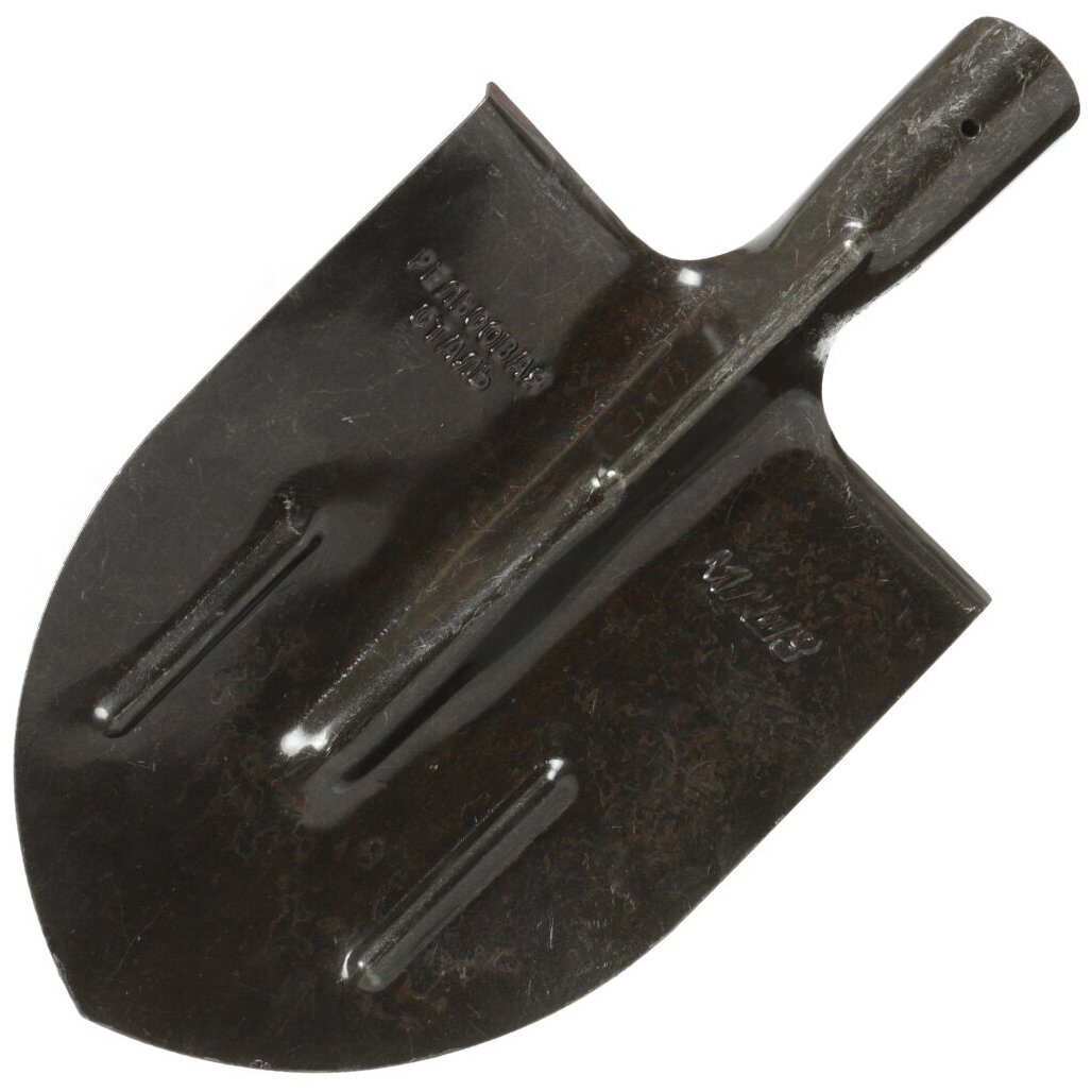 Лопата штыковая, рельсовая сталь, 1.5 мм, 0.75 кг, остроконечная, млшз, Лак