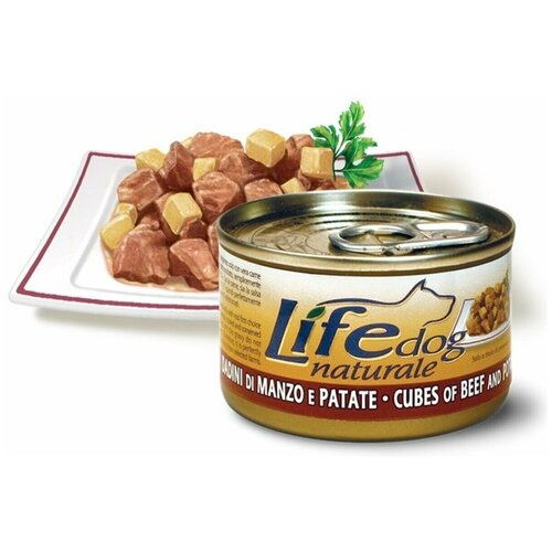 Lifedog beef vegetables Деликатес для собак ГовядинаОвощи в соусе банка 90гр 124 (9 шт)