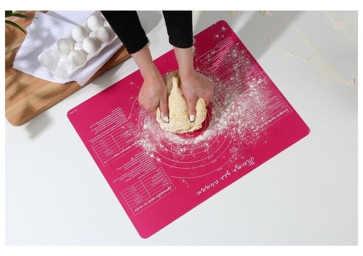 Силиконовый коврик для выпечки «Тесто для пиццы», 50 х 40 см 4679579 - фотография № 2