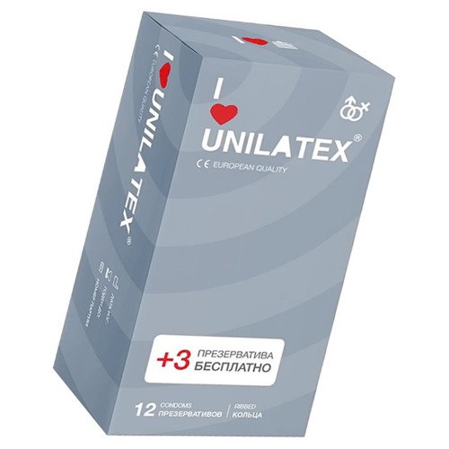 Презервативы UNILATEX RIBBED №12 ребристые презервативы duett ribbed ребристые 12 штук