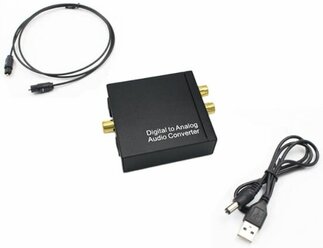 Переходник адаптер аудио конвертер ЦАП Digital to Analog. Optical / TosLink / Coaxial - RCA, AUX