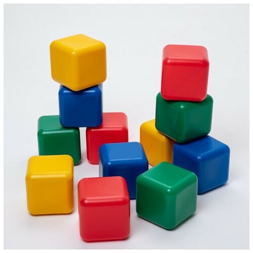 фото Набор цветных кубиков, 12 штук, 12 х 12 см соломон