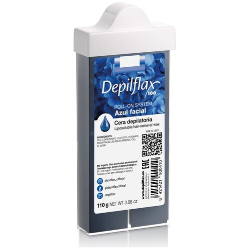 DEPILFLAX/Воск картридж азуленовый с узким роликом 110мл BLUE FAC
