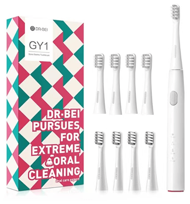 Звуковая электрическая зубная щетка DR.BEI Sonic Electric Toothbrush GY1 белая (8 насадок)