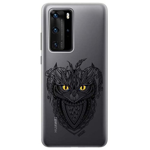 Ультратонкий силиконовый чехол-накладка для Huawei P40 Pro с 3D принтом Grand Owl ультратонкий силиконовый чехол накладка для huawei p40 pro с 3d принтом grand raccoon