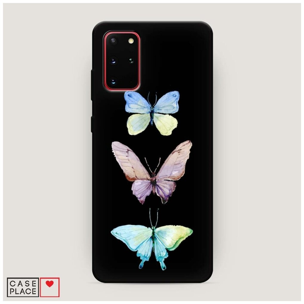 Матовый силиконовый чехол "Акварельные бабочки" на Samsung Galaxy S20 + / Самсунг Галакси S20 Плюс