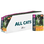 ALL CATS корм консервы для кошек тефтельки с индейкой в соусе, пауч, 85 г х 28 шт - изображение