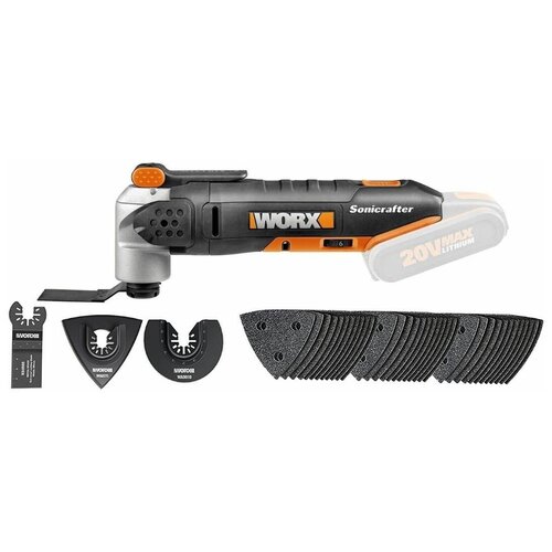 Реноватор аккумуляторный WORX WX696, 20В, 2Ач х1, ЗУ 2А, кейс щетка для чистки дорожек worx wg441e 20в 4ач х1 зу