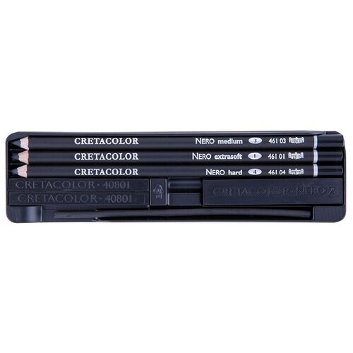 Чернографитовые карандаши CretacoloR Набор художественного угля Nero Pocket в металлической коробке ernst eckstein nero