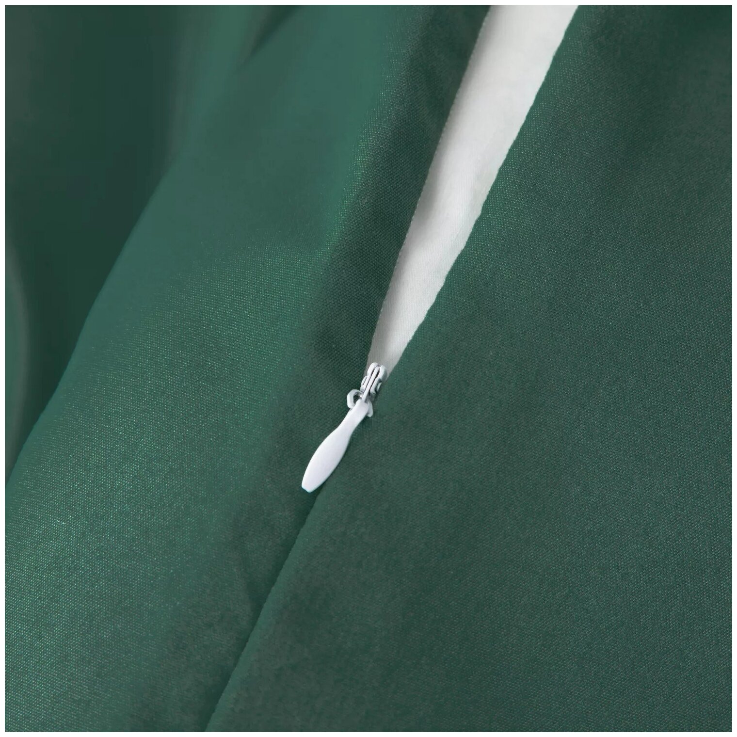 Комплект постельного белья Ситрейд однотонный CS0, 1.5-спальное, хлопок, темно-зеленый - фотография № 2