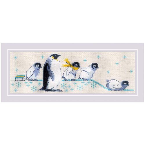 набор для вышивания летнее изобилие 40x30 см риолис сотвори сама Набор для вышивания Пингвинчики, 8x24 см, Риолис (Сотвори Сама)