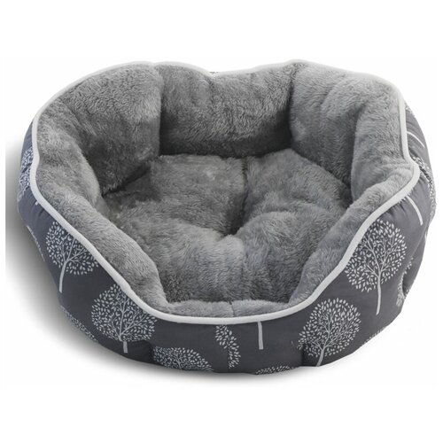 Лежак для собак Triol Сказочный лес L, размер 70х65х18см., серый