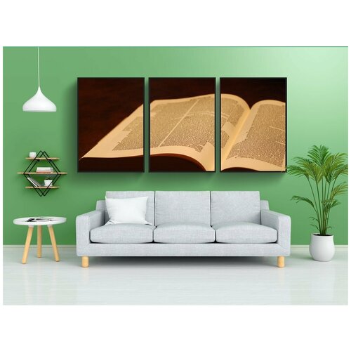 фото Модульный постер "библия, книга, писание" 180x90 см. из 3х частей в тубусе, без рамки lotsprints