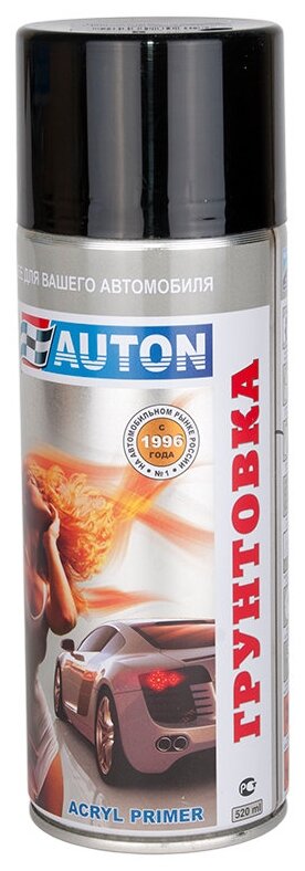 Грунт 1К acryl Filler "AUTON", акриловый, чёрный (аэрозоль), уп.520мл