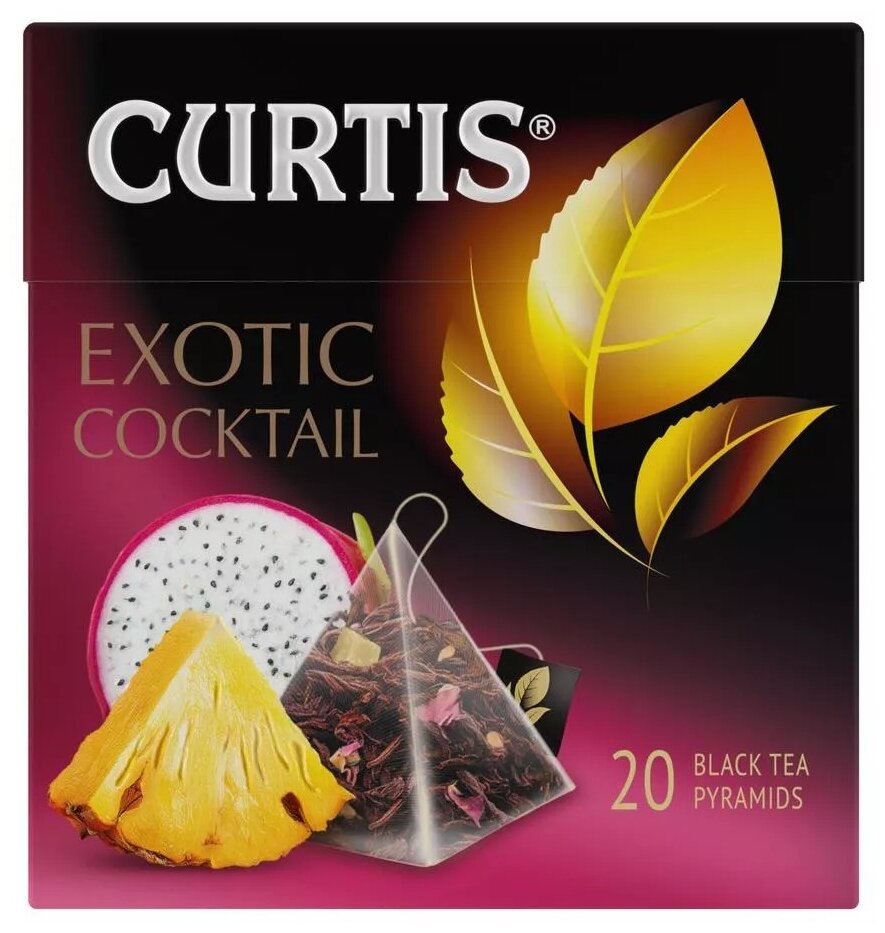 Чай зеленый Curtis "Exotic Cocktail", с добавками, 20 пирамидок - фотография № 2
