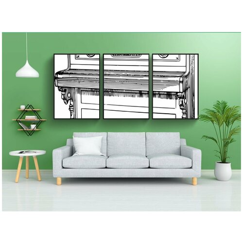 фото Набор модулных постеров для интерьера "инструмент, клавиатура, музыка" 60x90 см. в тубусе, без рамки lotsprints