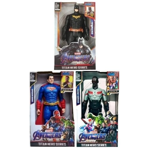 Набор фигурок Мстители Супермен, Бэтмен, Сокол 3 штуки по 30 СМ игровые наборы и фигурки набор фигурок суперзлодеев из игры бэтмен летопись аркхема mattel