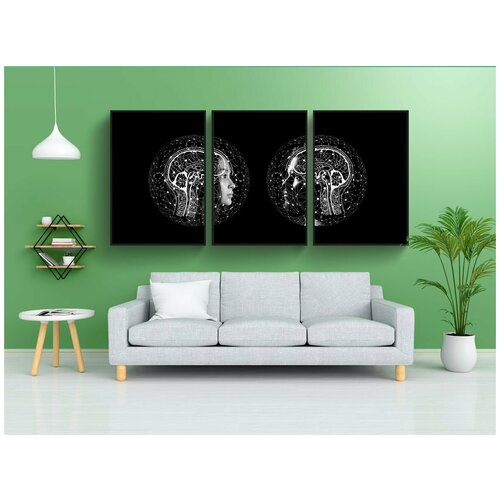 фото Набор модулных постеров для интерьера "искусственный интеллект, мозг, считать" 60x90 см. в тубусе, без рамки lotsprints