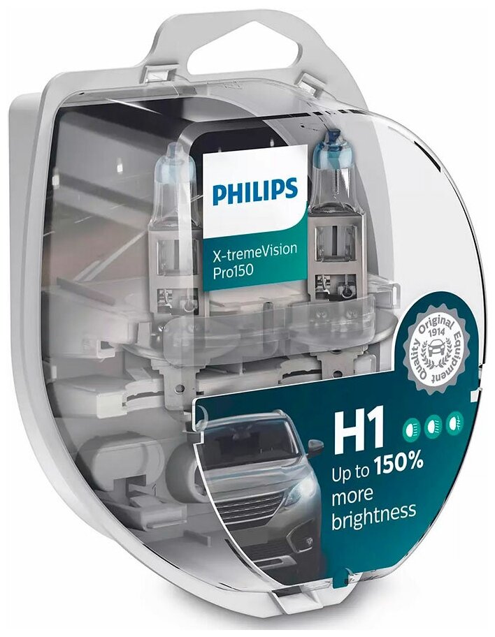 Лампы автомобильные PHILIPS X-treme Vision Power H1 12V 55W P14,5s +150% PHILIPS-12258XVPS2