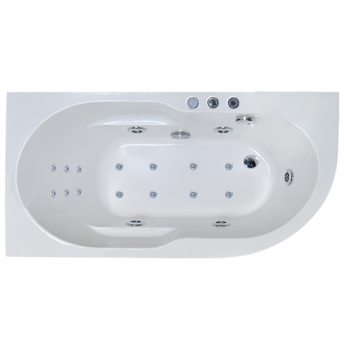 Гидромассажная ванна Royal Bath Azur De Luxe 170x80x60 L акриловая ванна royal bath azur de luxe 160x80 rb614202dl l с гидромассажем