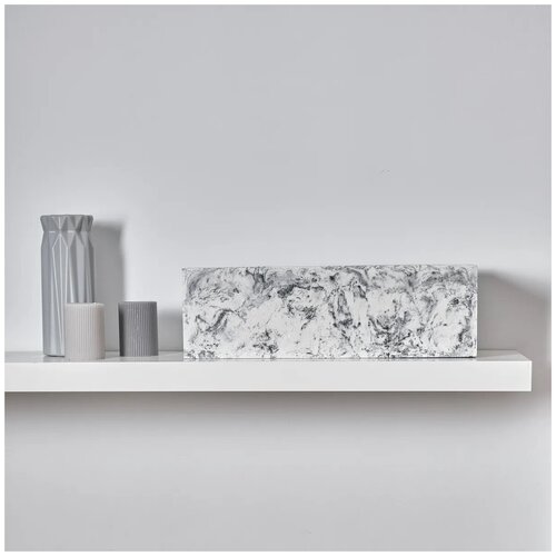 Кашпо, горшок для цветов Marble Collection, прямоугольное длинное большое