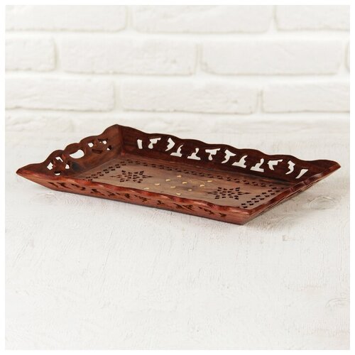 Поднос дерево Резной 25х37х4 см микс 1004₽