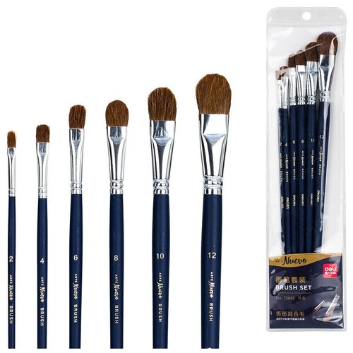 фото Набор кистей deli 73895 nuevo плоск. дерев.лакир.ручка