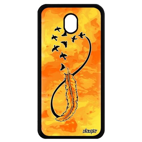 фото Ударопрочный чехол на смартфон // galaxy j7 2017 // "бесконечность" infinite love, utaupia, желтый
