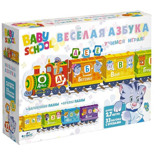 Настольная игра Origami Baby school. Паровозик. Веселая Азбука настольная игра паровозик