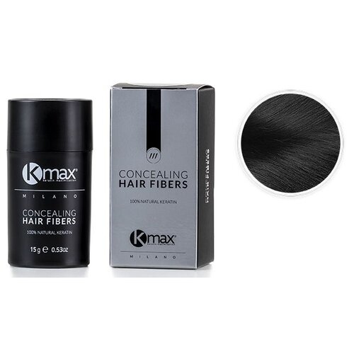 Kmax  Загуститель волос Concealing Hair Fibers, черный, 15 г