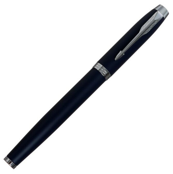 Parker Ручка перьевая Parker IM Core F321 Matte Blue CT F, корпус из нержавеющей стали, синие чернила, В подарочном пакете