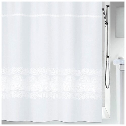 Штора для ванной Spirella Broderie, 180x200см, текстиль, белый 1020116