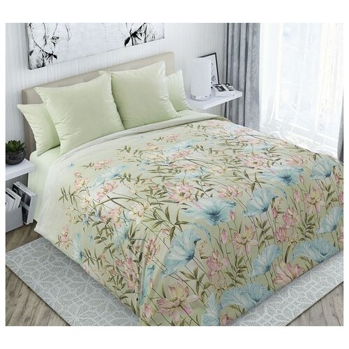 фото Постельное белье евростандарт текс-дизайн неизведанная гладь 1, перкаль, 2 наволочки 70 х 70 см, салатовый