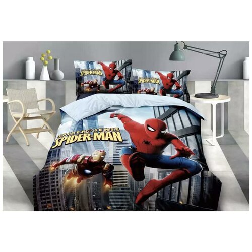 фото Детское постельное белье человек паук (темный) супермагнит