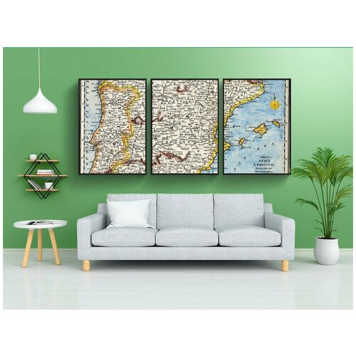 фото Набор модулных постеров для интерьера "испания, португалия, средиземноморье" 60x90 см. в тубусе, без рамки lotsprints