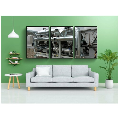 фото Набор модулных постеров для интерьера "оборудование необходимым, машины, необходимым" 60x90 см. в тубусе, без рамки lotsprints