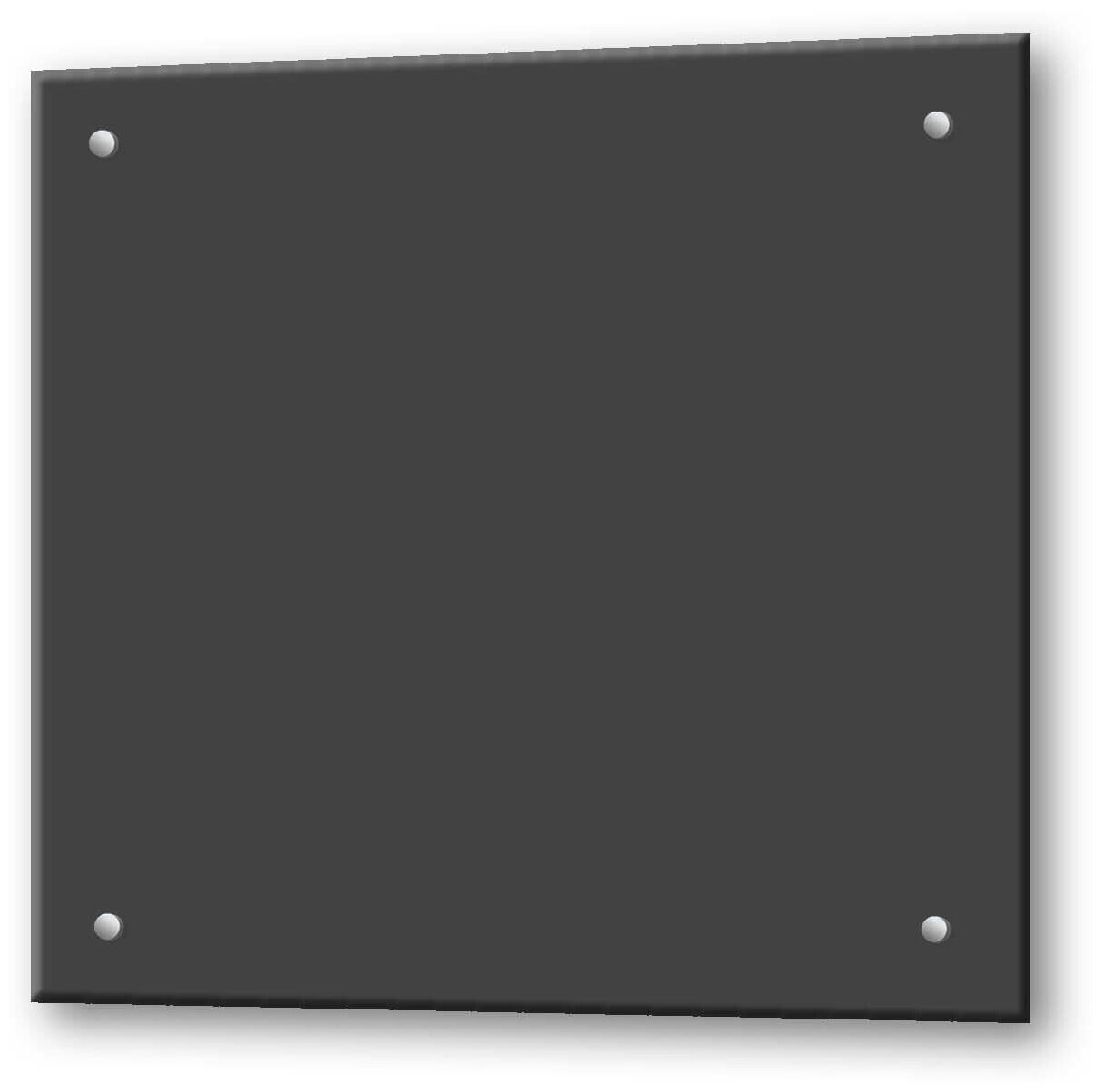 Черный защитный экран из закаленного стекла на кухонный фартук в зону мойки и плиты 600х600х4 мм