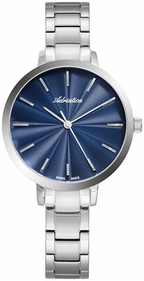 Наручные часы Adriatica Essence Наручные часы Adriatica A3740.5115Q, серебряный, синий