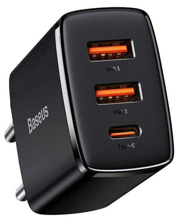    Baseus Compact Quick Charger 2U+C 30W EU Black (CCXJ-E01)