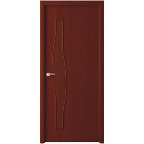 Межкомнатная дверь ВДК Волна ДГ, Цвет итальянский орех, 700x2000 мм (комплект: полотно + коробочный брус + наличники)