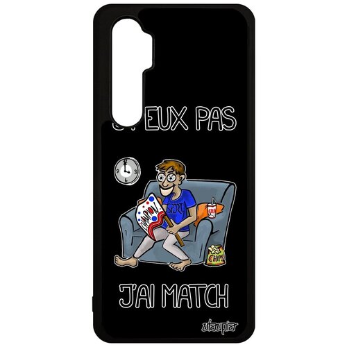 фото Ударопрочный чехол на смартфон // xiaomi mi note 10 lite // "не могу - у меня матч!" рисунок крутой, utaupia, черный