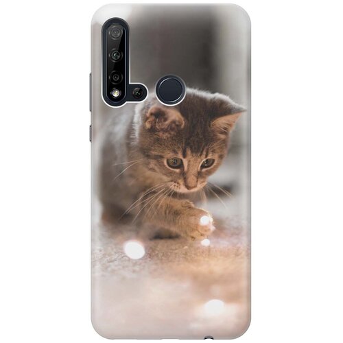 фото Gosso ультратонкий силиконовый чехол-накладка для huawei nova 5i / p20 lite (2019) с принтом "котенок и свет"